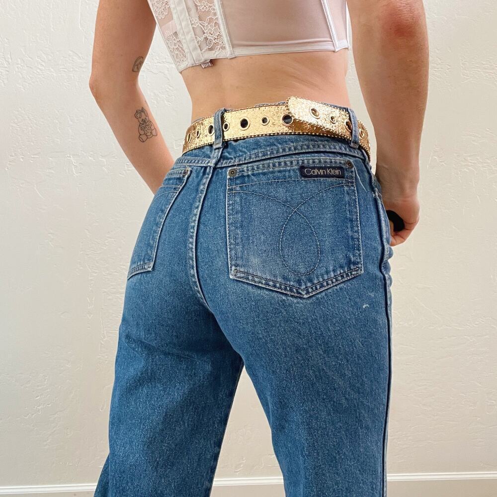 Vintage 1980/90's Calvin Klein High Waist Boot Leg Jeans - Picture 4 of 10